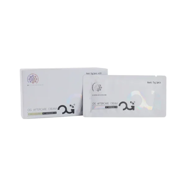 OG Produce Tattoo Aftercare Cream – individually packaged sachets, lightweight plant-based formula, non-greasy texture, designed for fresh tattoo healing and colour protection.